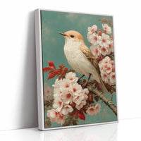 Songbird Perches Among Cherry Blossoms