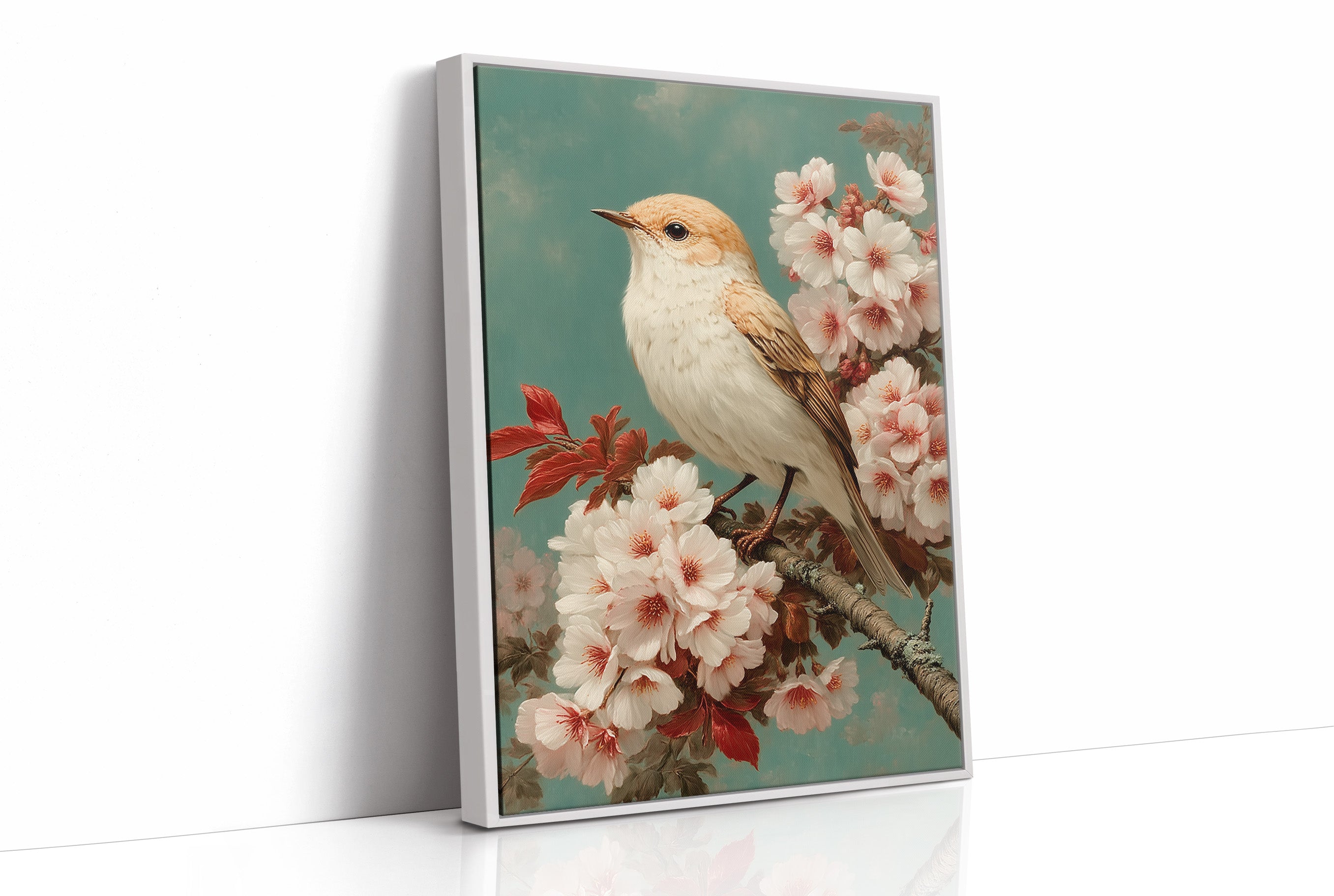 Songbird Perches Among Cherry Blossoms