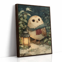 Owl with Lantern, Winter Night