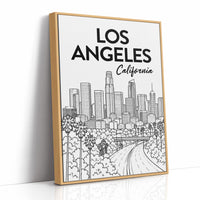 LA, Freeway Skyline Line Art