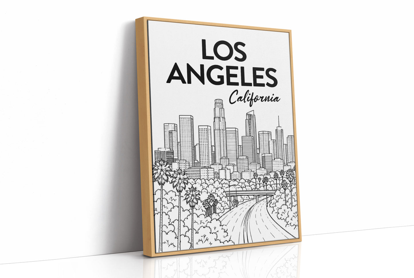 LA, Freeway Skyline Line Art