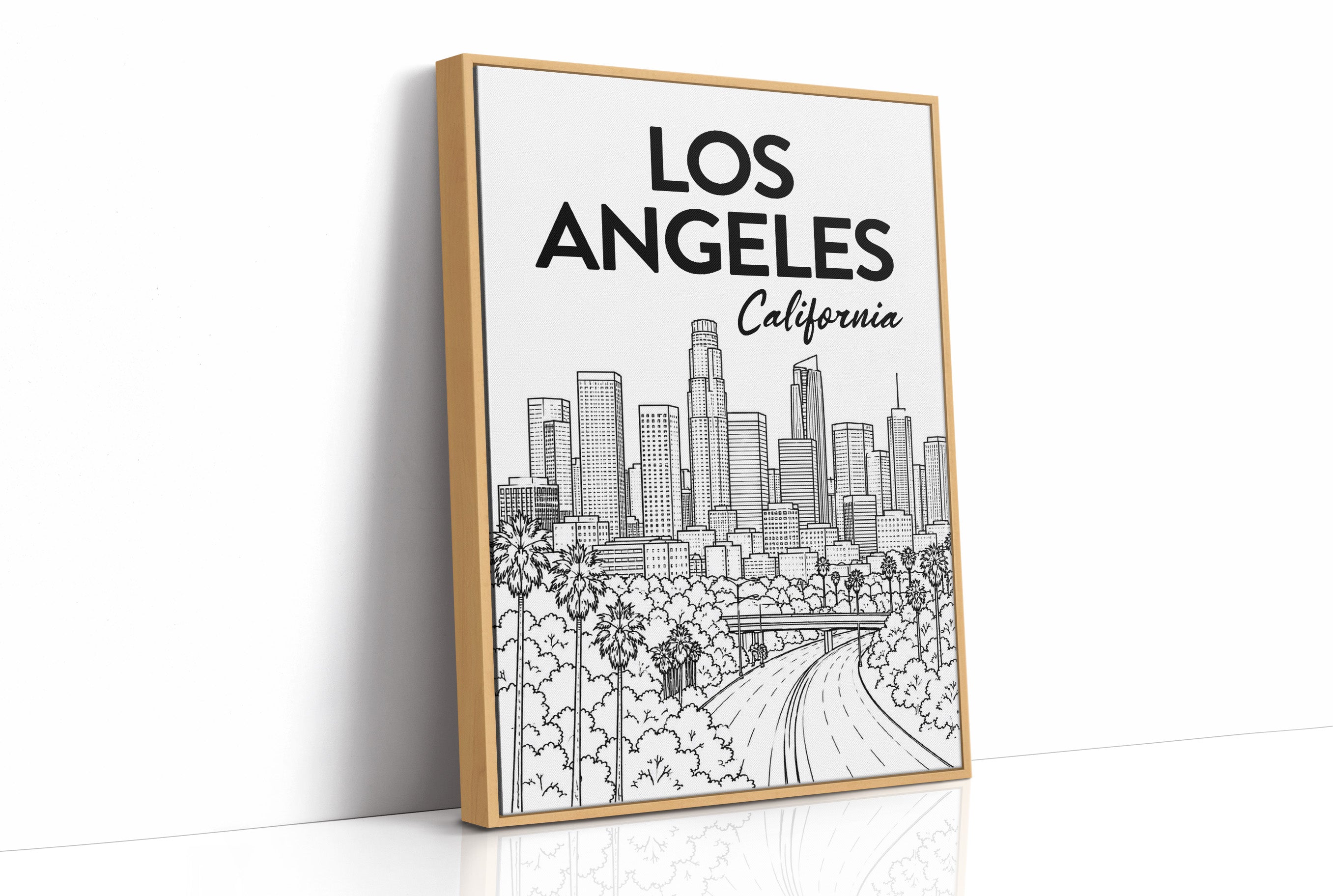 LA, Freeway Skyline Line Art