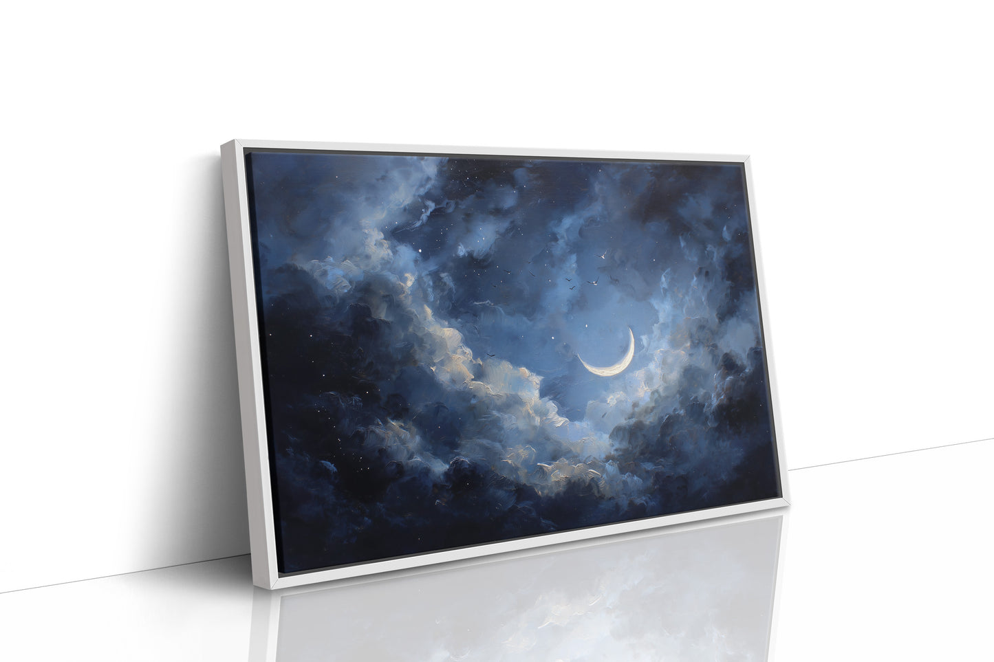 Sliver Moon Among Stormy Clouds