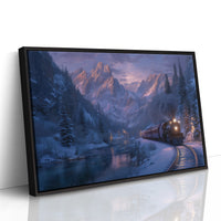 Winter Train Chases Mountain Light