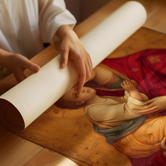 Sacred Crimson Against Golden Leaf