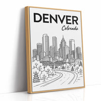 Denver, Winding Road Line Art