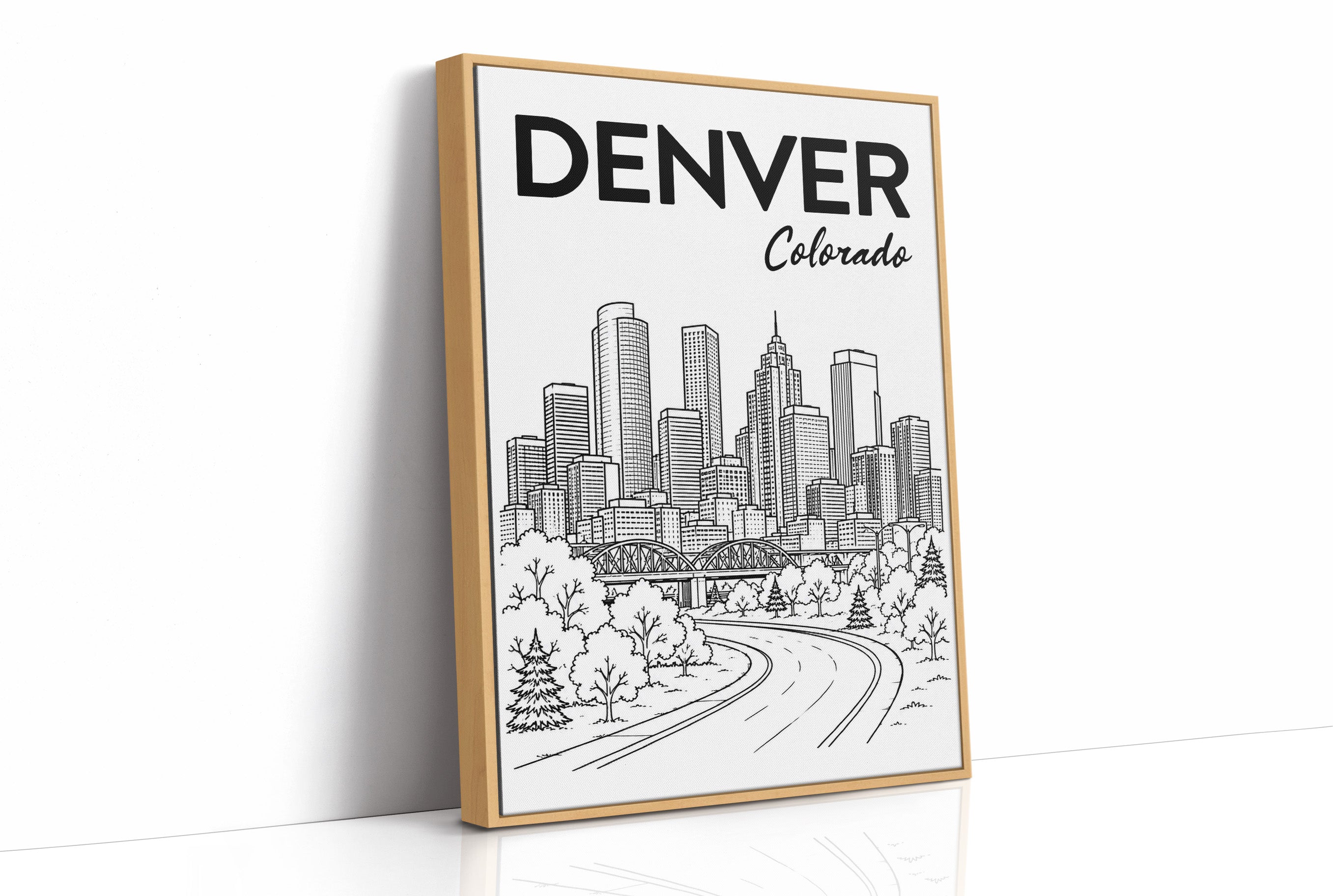 Denver, Winding Road Line Art