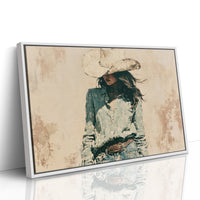 Belt Buckle, White Hat Portrait