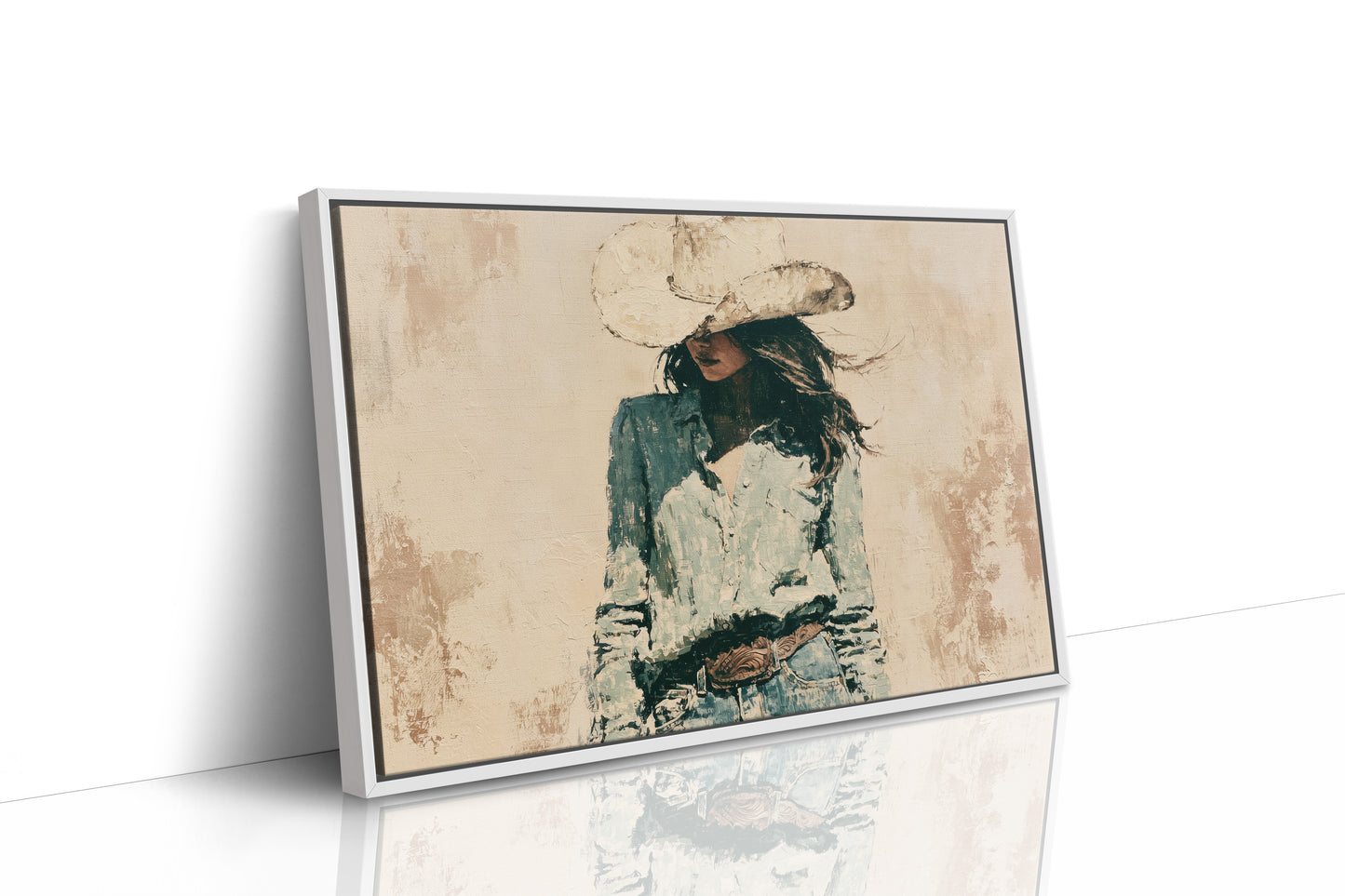 Belt Buckle, White Hat Portrait