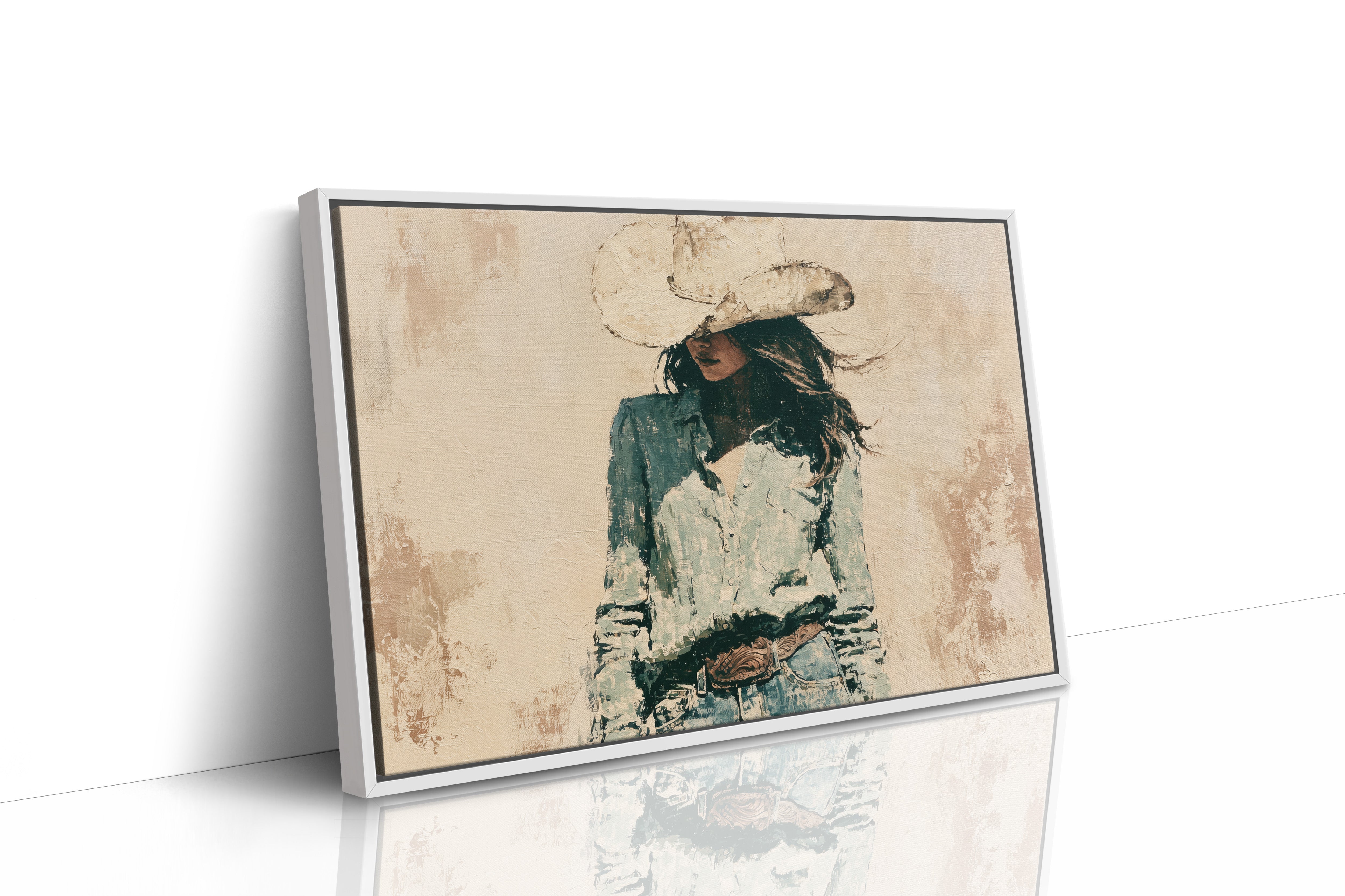 Belt Buckle, White Hat Portrait
