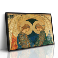Twin Angels Beneath Golden Wings