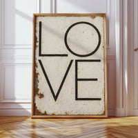 Vintage Modern LOVE Typography Canvas Print