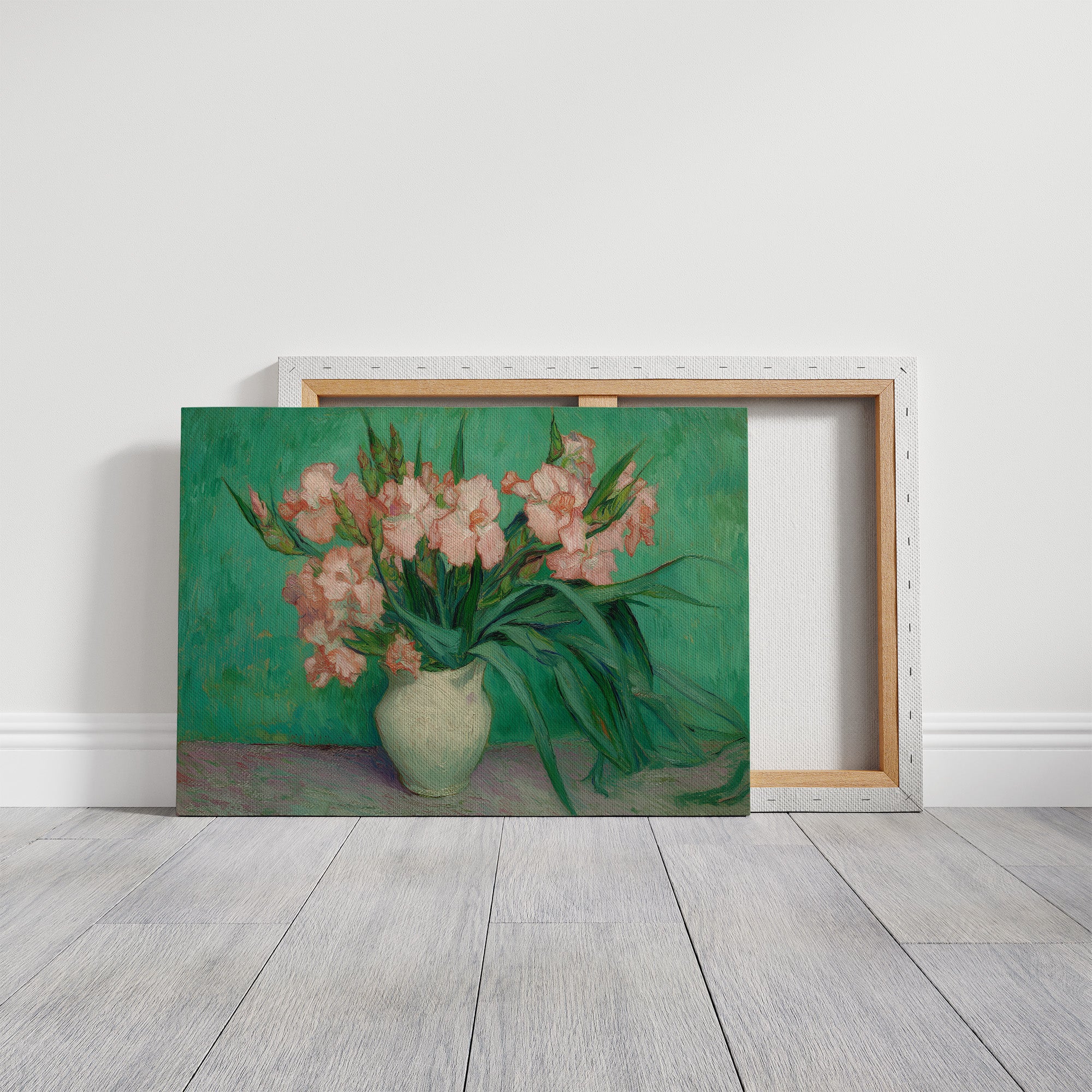 Blush Petals Against Emerald