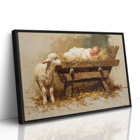Gentle Lamb Keeps Christmas Watch
