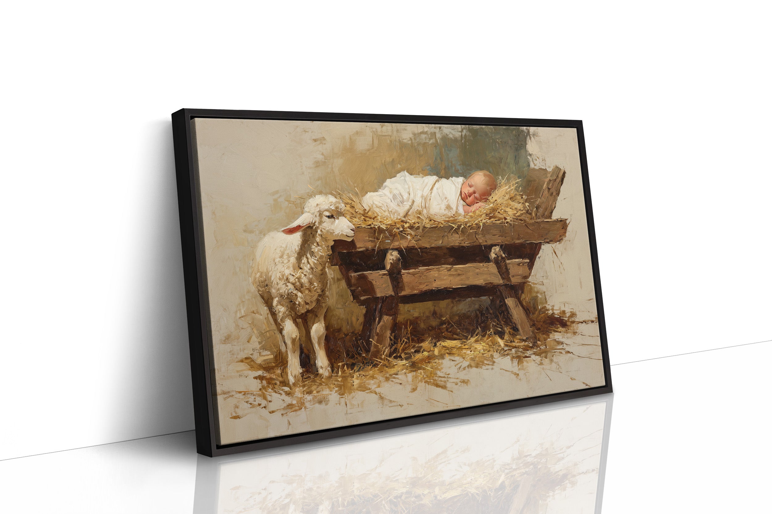 Gentle Lamb Keeps Christmas Watch