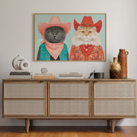 Cowboy Cats Ride At Dawn
