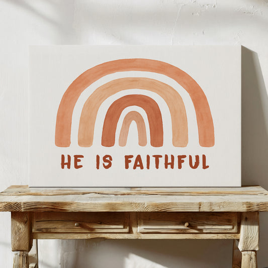 He Is Faithful Boho Rainbow