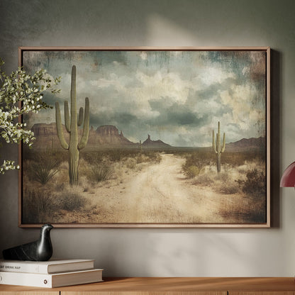 Rustic Desert Road – Vintage Western Landscape Wall Art Print