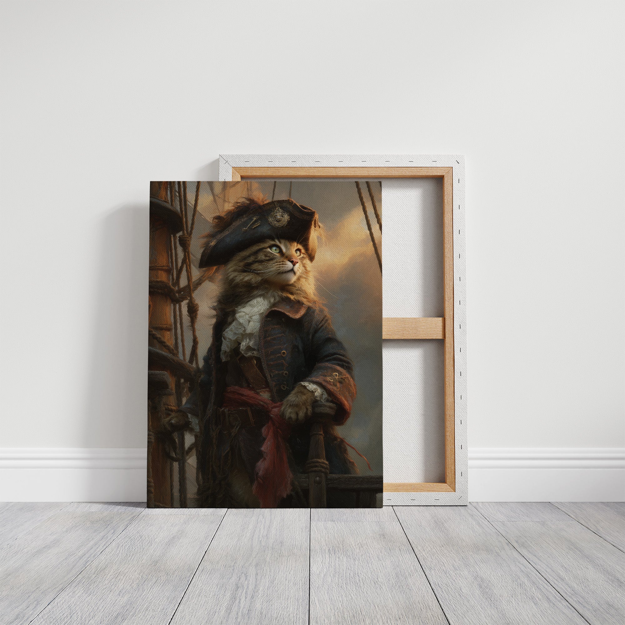 Feline Captain Navigates Golden Seas