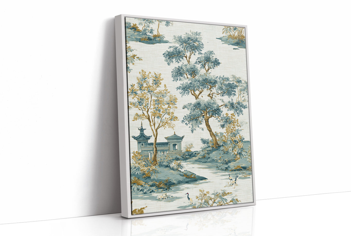 Cranes Wade Through Distant Temples
