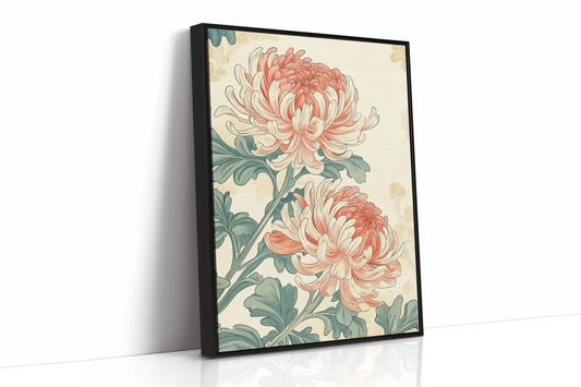 Japanese Chrysanthemum Art Print – Vintage Botanical Floral Wall Decor