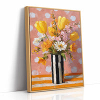 Yellow Tulips on a Polka Dot Day