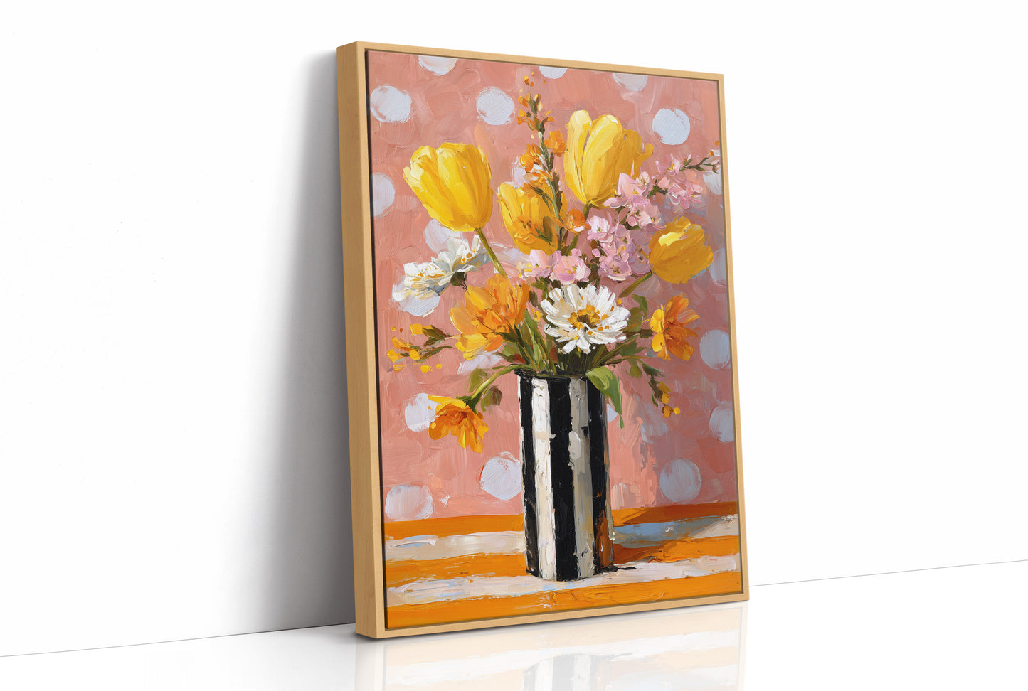 Yellow Tulips on a Polka Dot Day