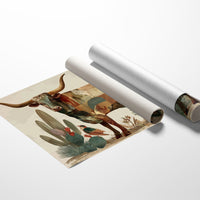 Desert Birds Dance With Longhorn