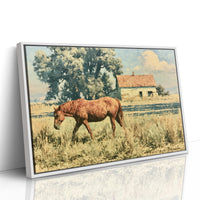 Chestnut Mare Beside the Old Homestead
