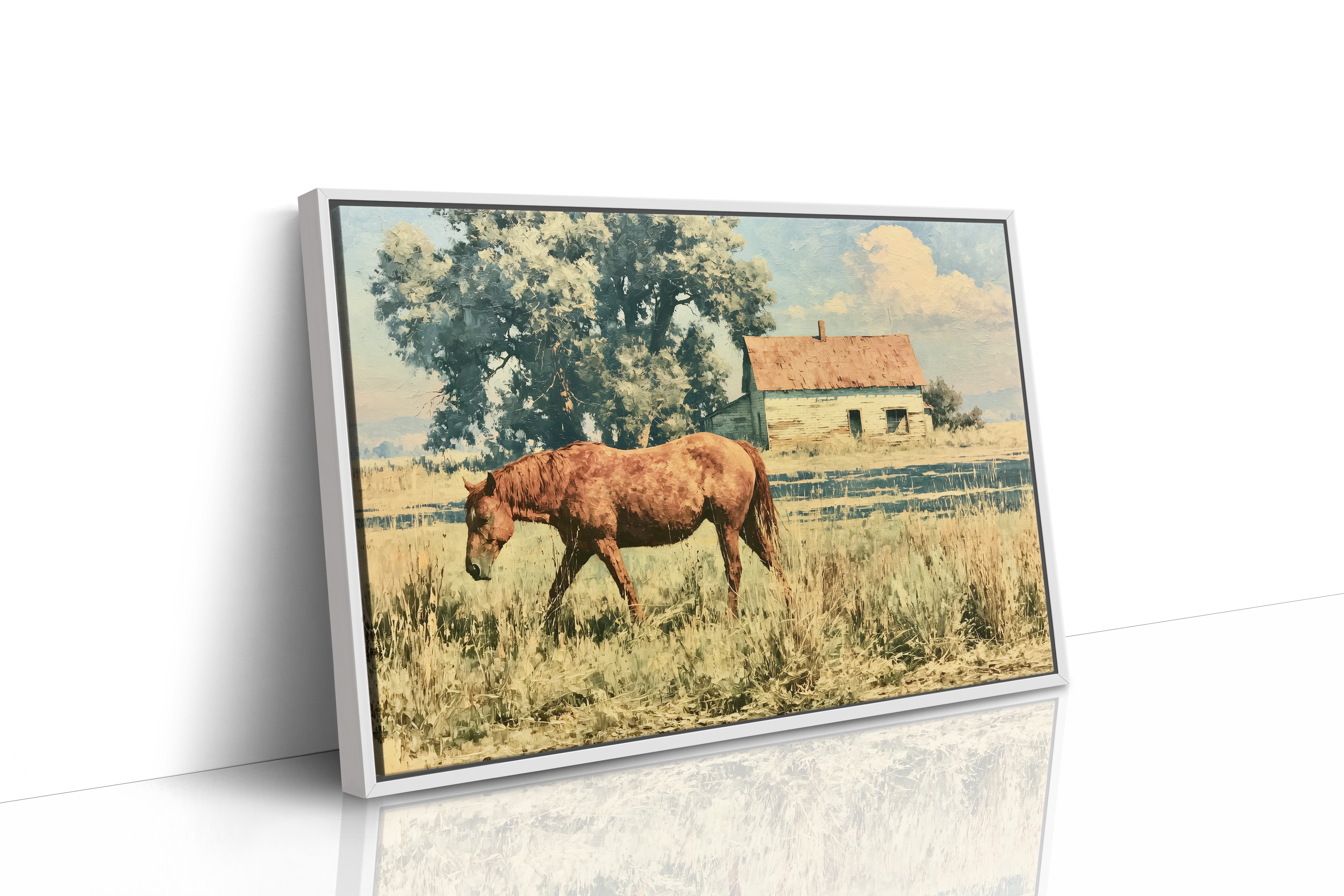 Chestnut Mare Beside the Old Homestead