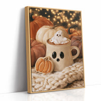 Boo jee Hot Cocoa Season, print in a natural wood frame