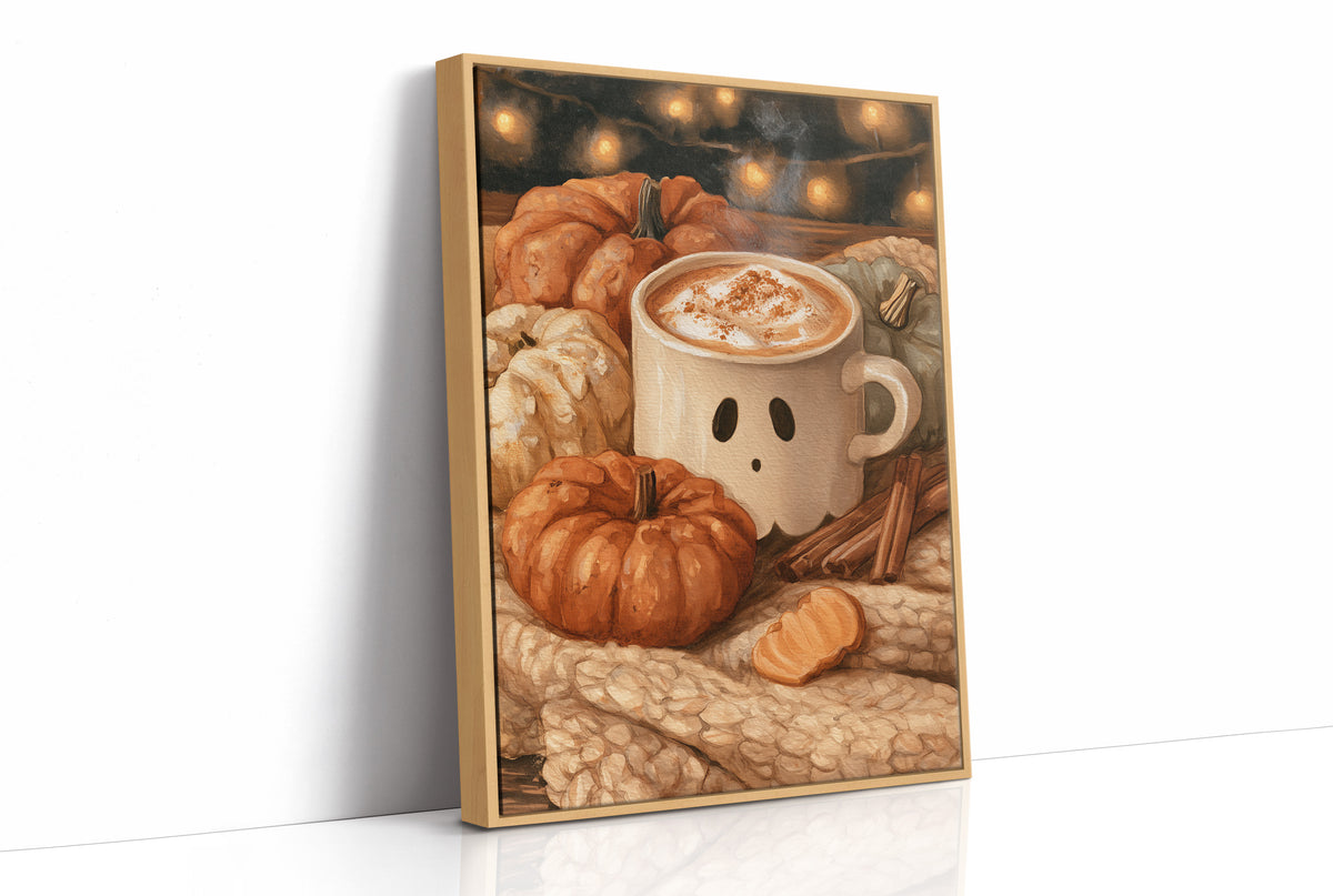 Pumpkin Spice And Everything Boo, print in a natural wood frame