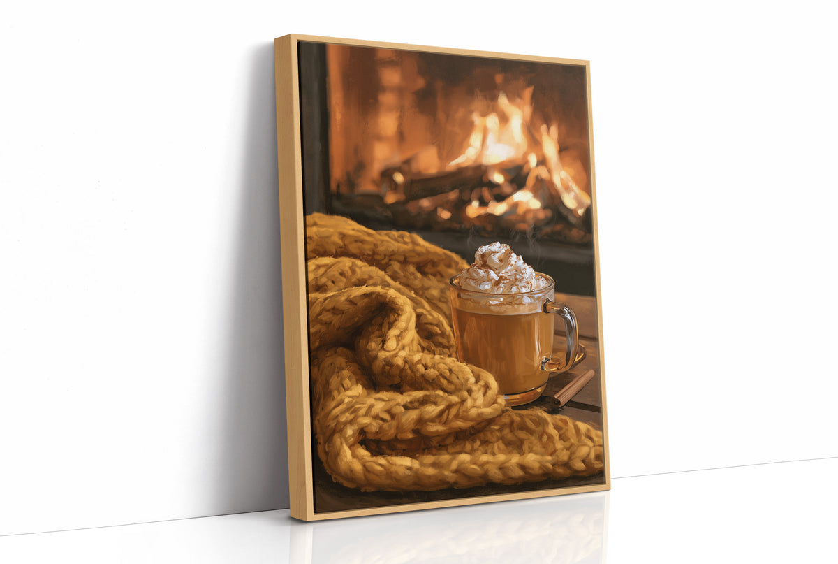 Hearth Of The Matter, print in a natural wood frame