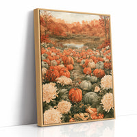 Mums The Word In The Pumpkin Patch, print in a natural wood frame