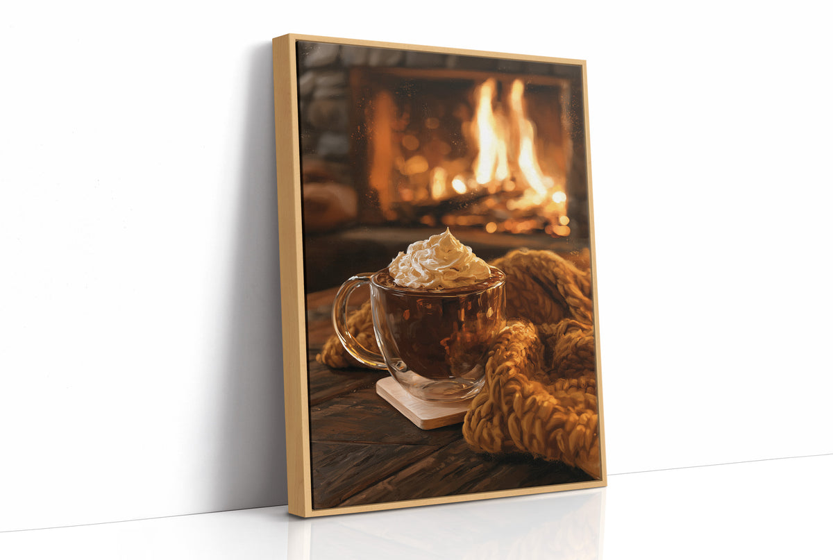 Mocha Ado About Nothing, print in a natural wood frame