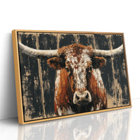 Longhorn Against Midnight Wood