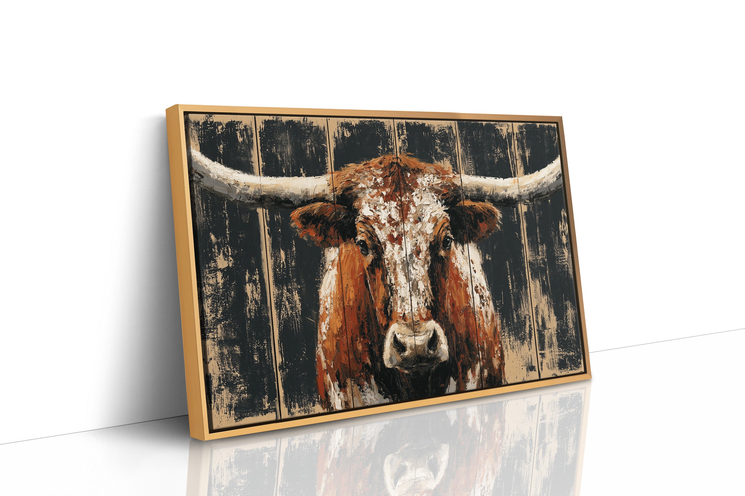 Longhorn Against Midnight Wood