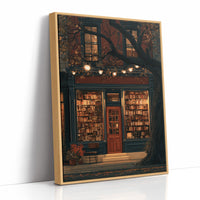 Shelf Awareness After Dark, print in a natural wood frame