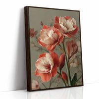 Amaryllis in Coral and Cream