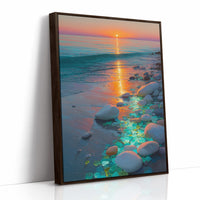 Turquoise Stones Catch Sunset's Fire