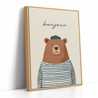 Bonjour French Bear Illustration