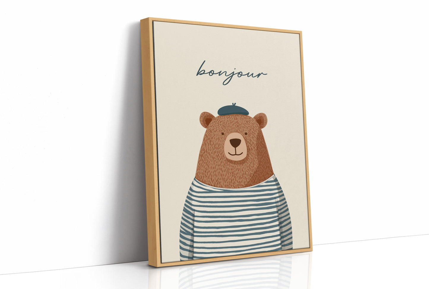 Bonjour French Bear Illustration