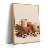 Read Between The Latte Lines, print in a natural wood frame