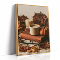 Novel Idea: More Coffee, print in a natural wood frame