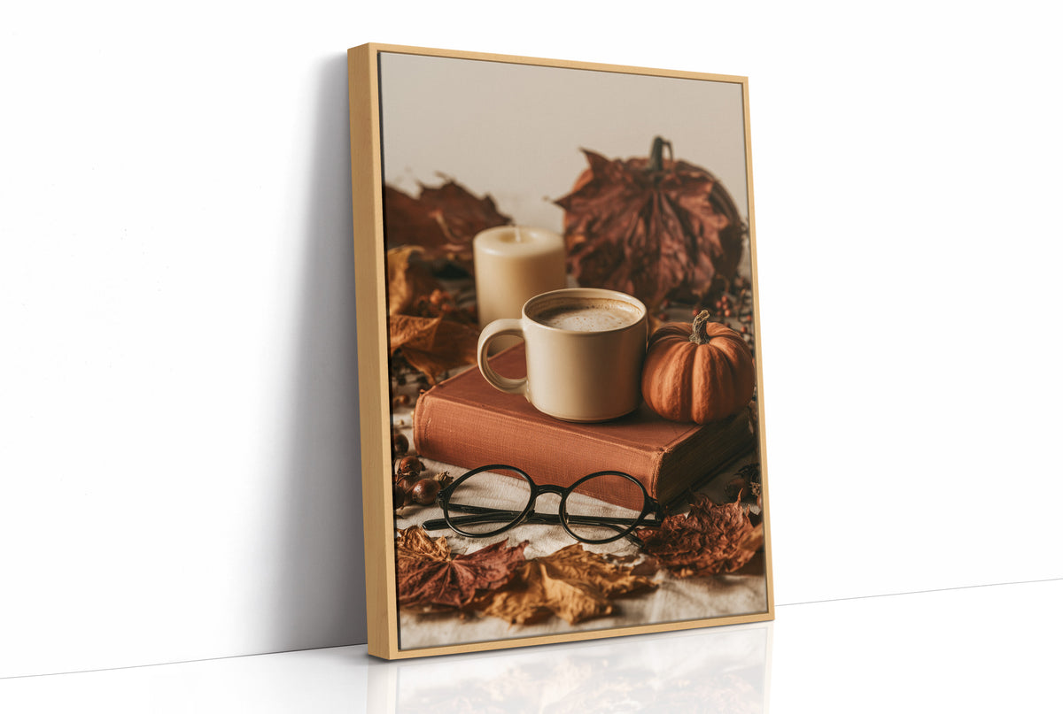 Novel Idea: More Coffee, print in a natural wood frame
