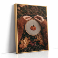 Sew Gourd, Sew Gourd, print in a natural wood frame