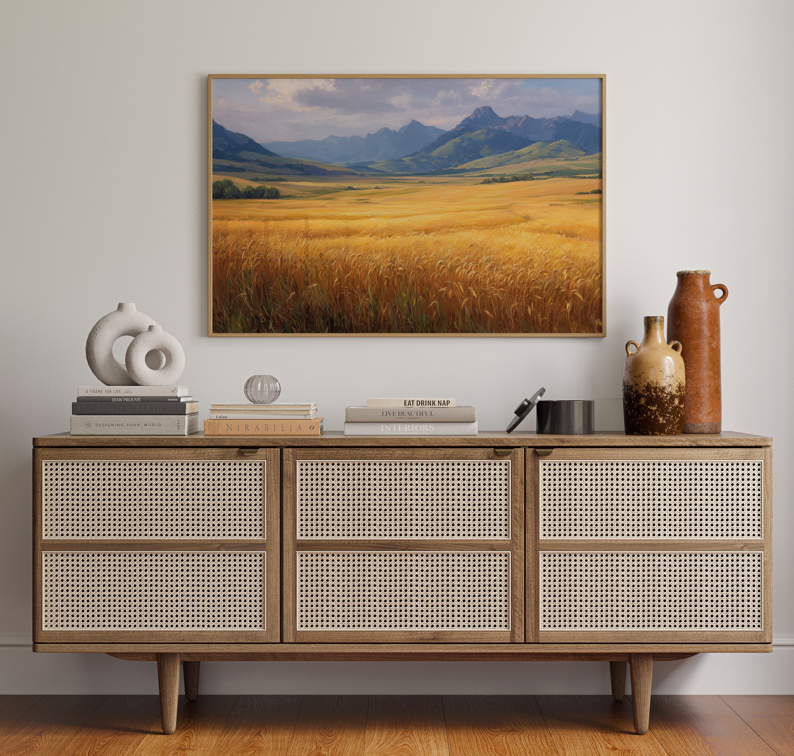 Wheat Fields Bow To Mountain Kings