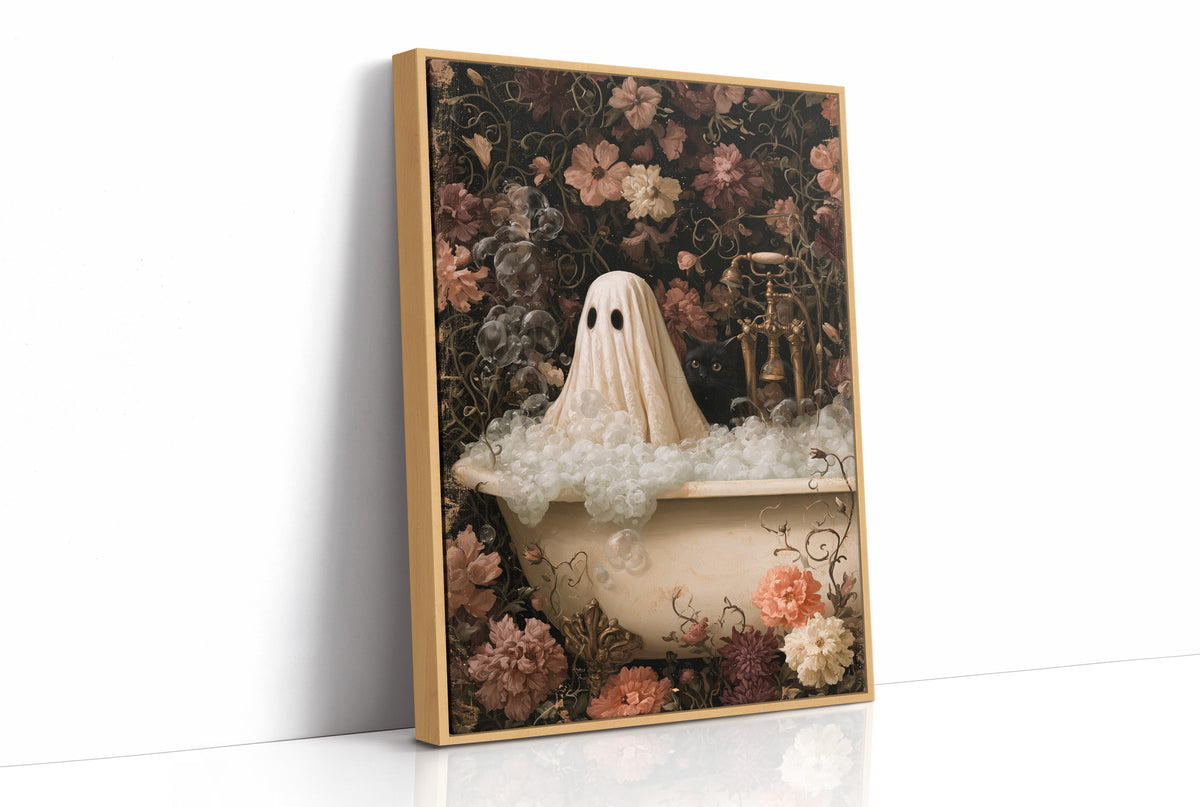 Boo ble Bath With A Side Of Judgment, print in a natural wood frame