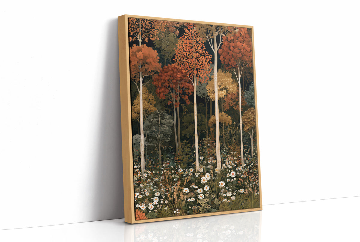 Birch Please, It’s Fall, print in a natural wood frame