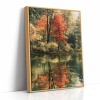 Mirror Mirror On The Pond, print in a natural wood frame